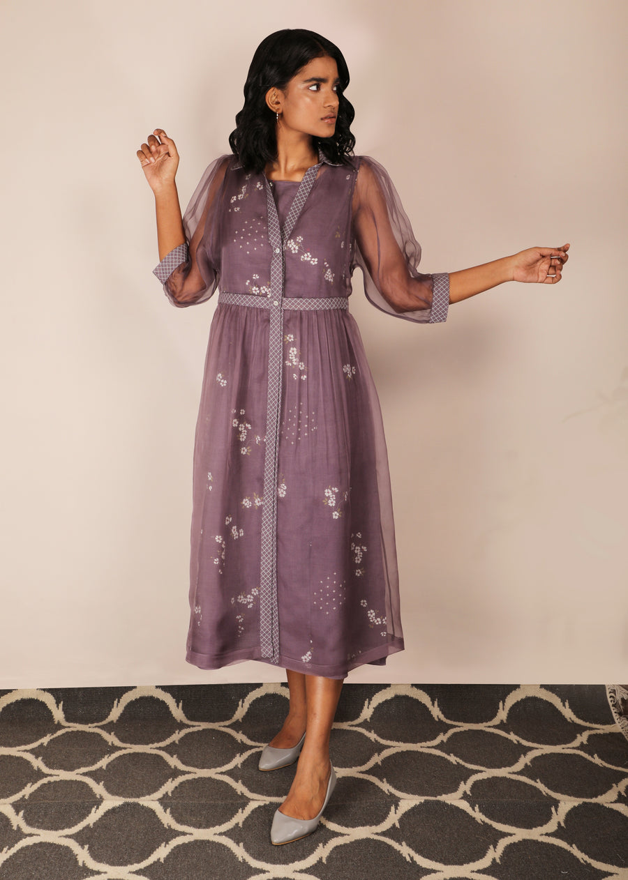 Cherry Blossom Double Layer Dress-Dress-ARCVSH by Pallavi Singh