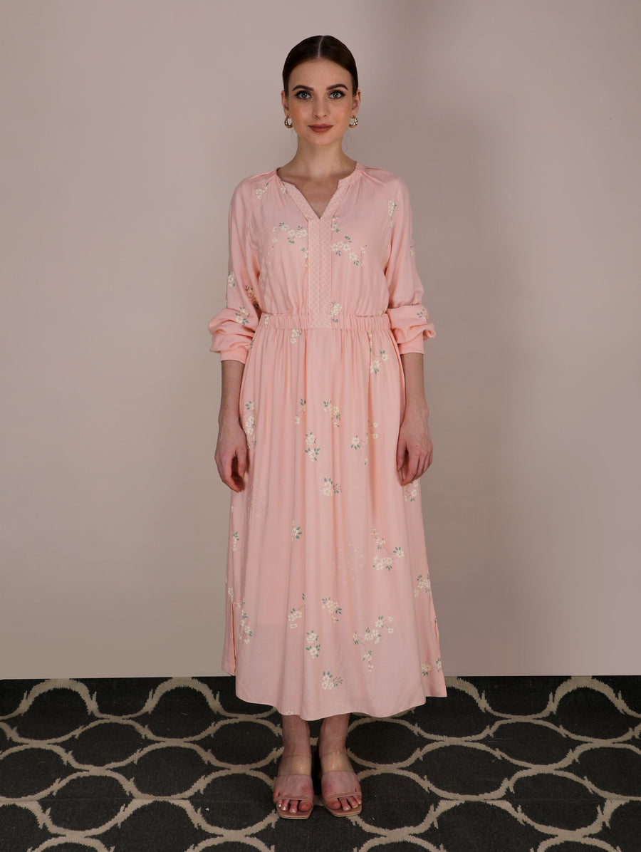 Cherry Blossom Peach Dress-Dress-ARCVSH by Pallavi Singh