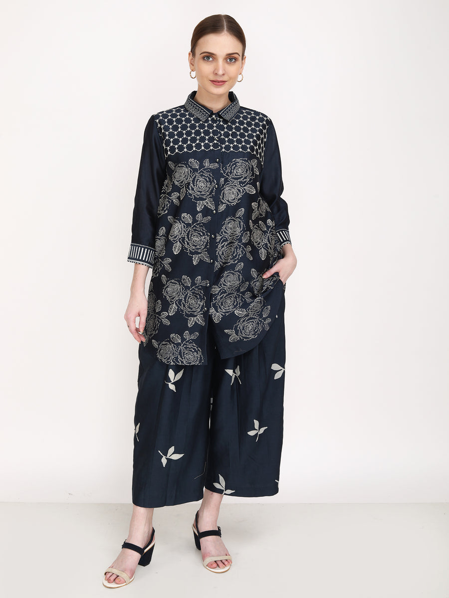 Multi Block Print Front Open Shirt
