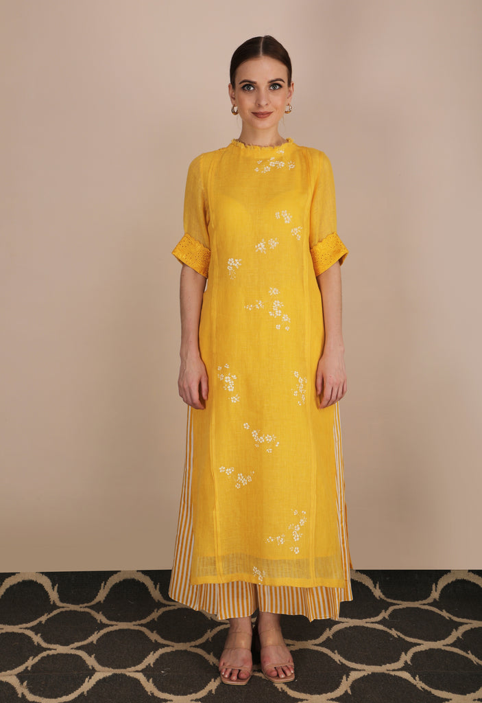 Yellow Cherry Blossom Tunic-Tunic-ARCVSH by Pallavi Singh