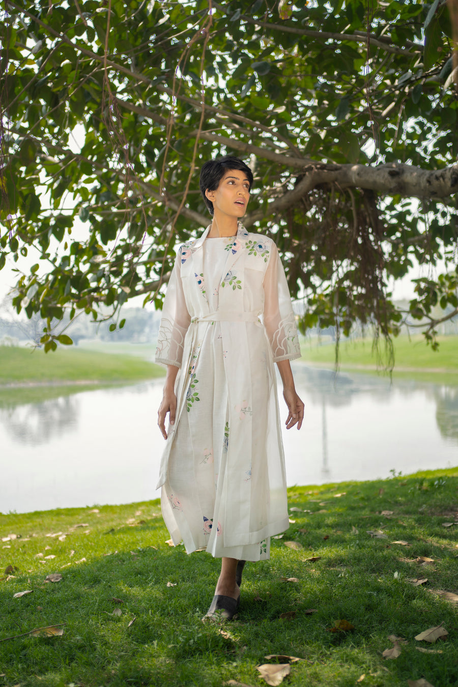 Ivory Jumpsuit and Jacket-Full Set-ARCVSH by Pallavi Singh