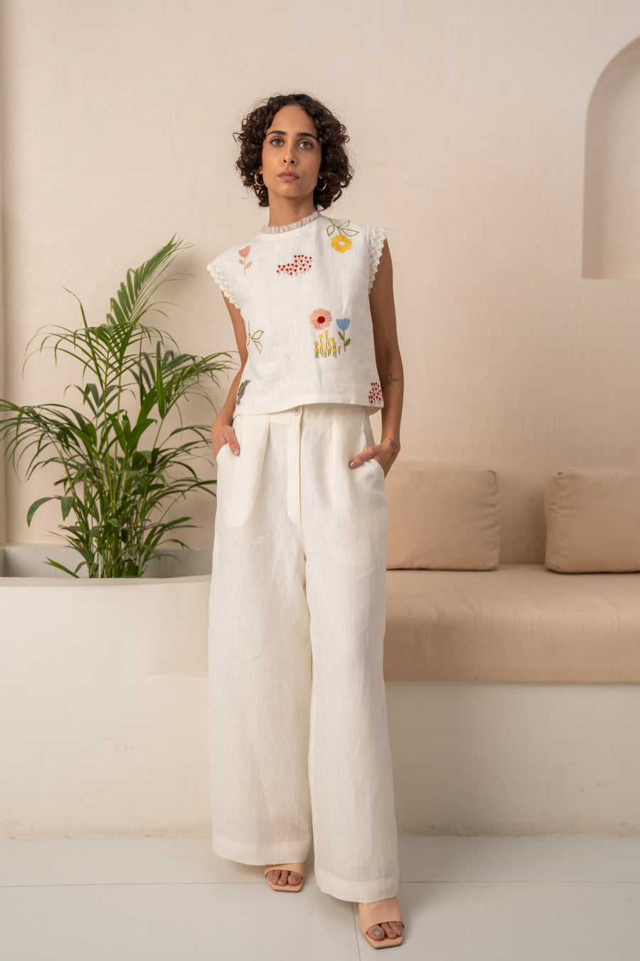 IVORY EMBROIDERED SHIRT