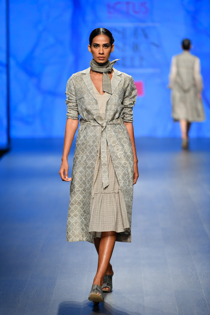 Grey Tissue Silk Jacket-Jacket-ARCVSH by Pallavi Singh