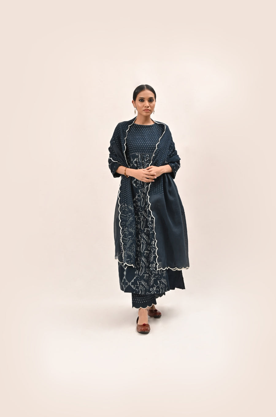 Multi Block Printed Kurta Set-Full Set-ARCVSH by Pallavi Singh