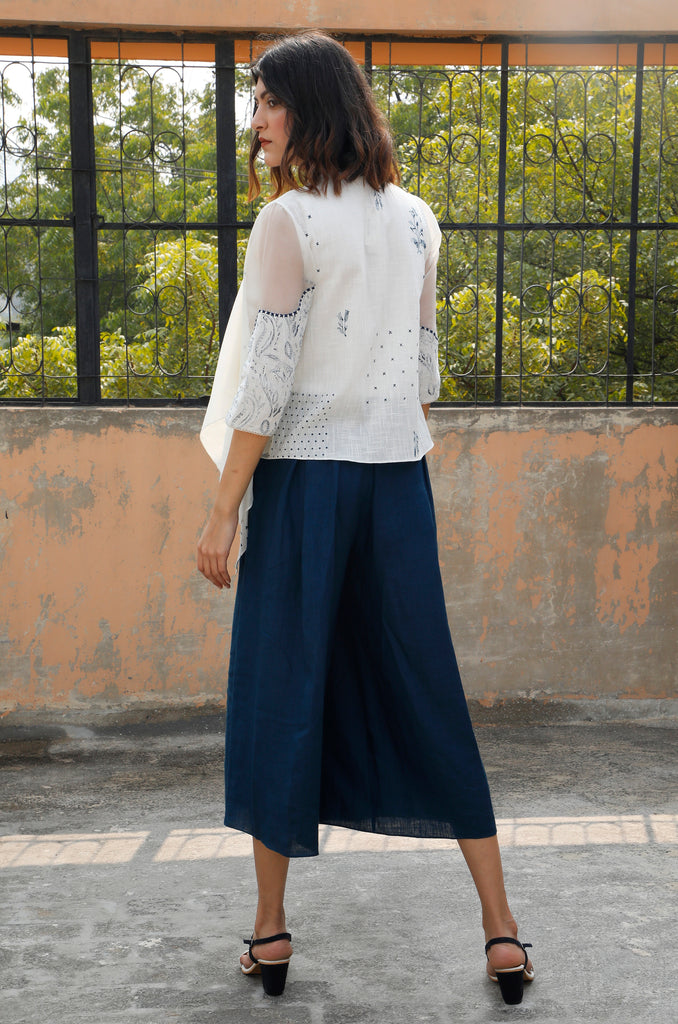 Flared Linen Culottes-Pants-ARCVSH by Pallavi Singh