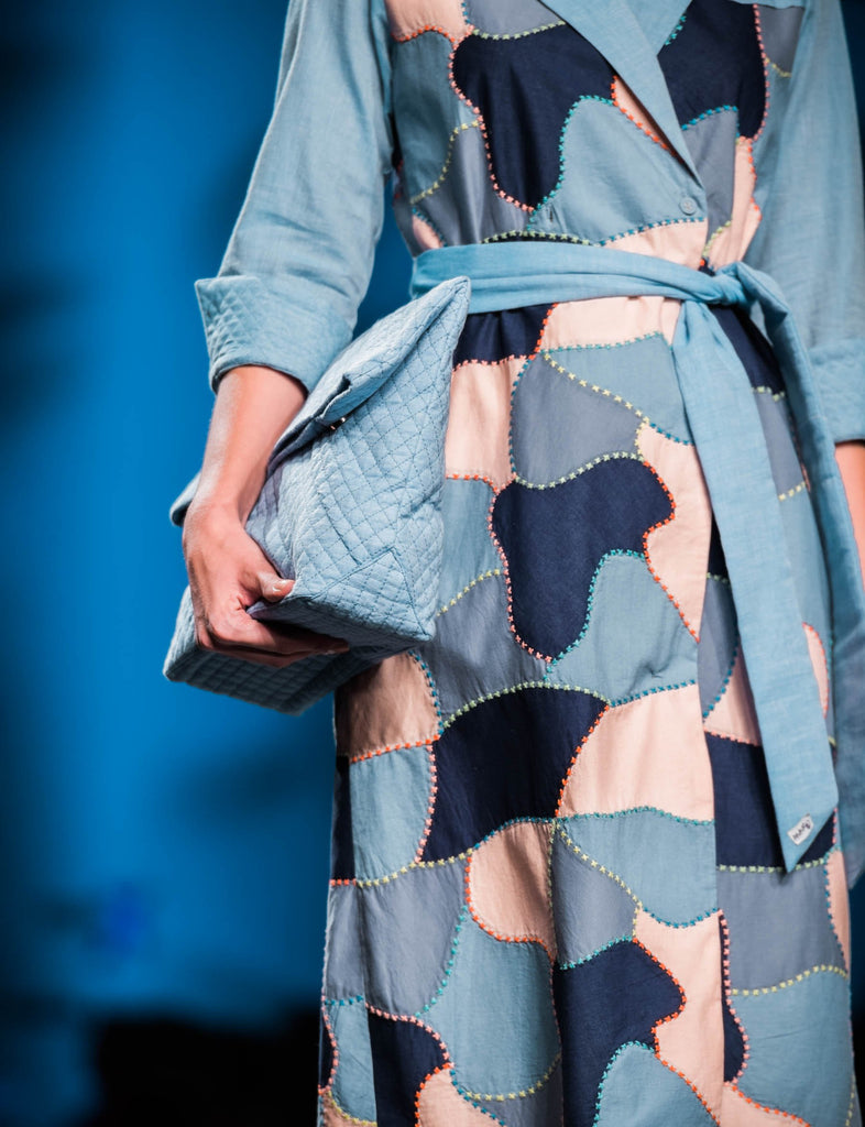 Blue Scrap Wrap Dress-Dress-ARCVSH by Pallavi Singh