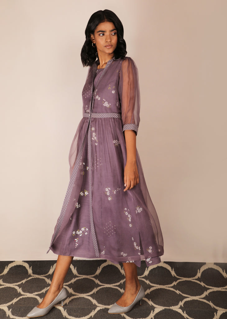 Cherry Blossom Double Layer Dress-Dress-ARCVSH by Pallavi Singh