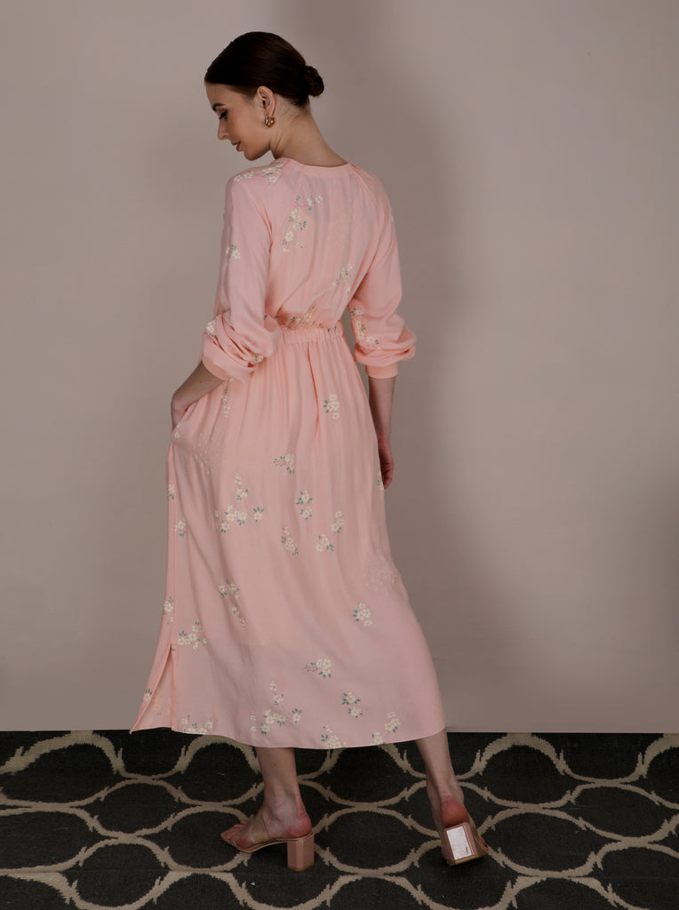 Cherry Blossom Peach Dress-Dress-ARCVSH by Pallavi Singh