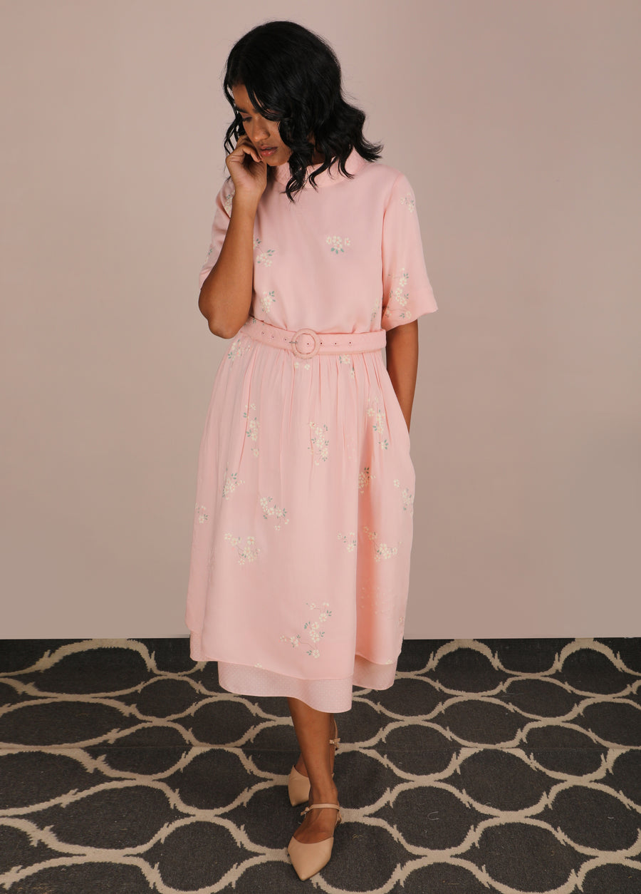 Cherry Blossom Print Dress-Dress-ARCVSH by Pallavi Singh