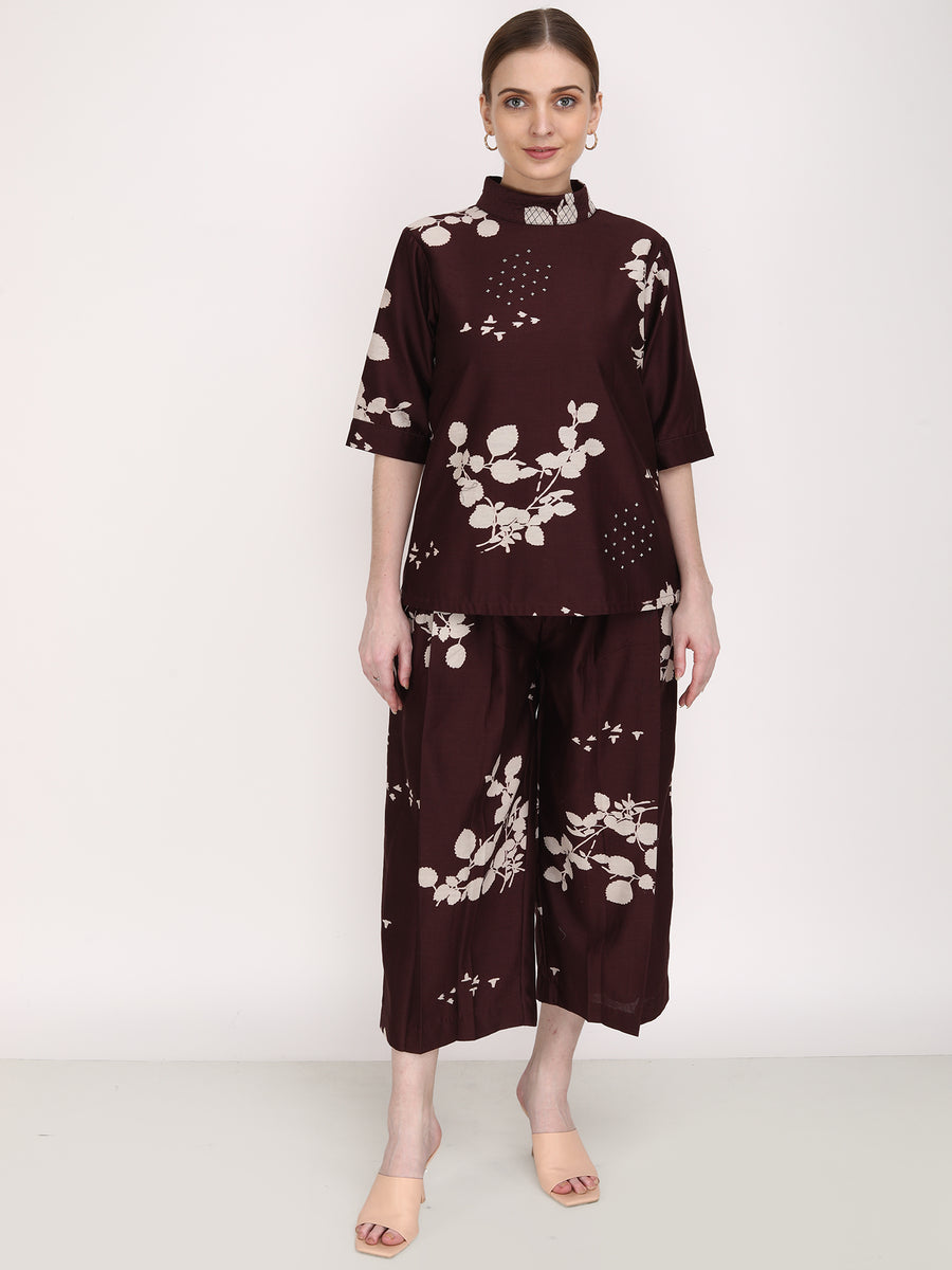 Petal Print Co-ord Set with Open Back
