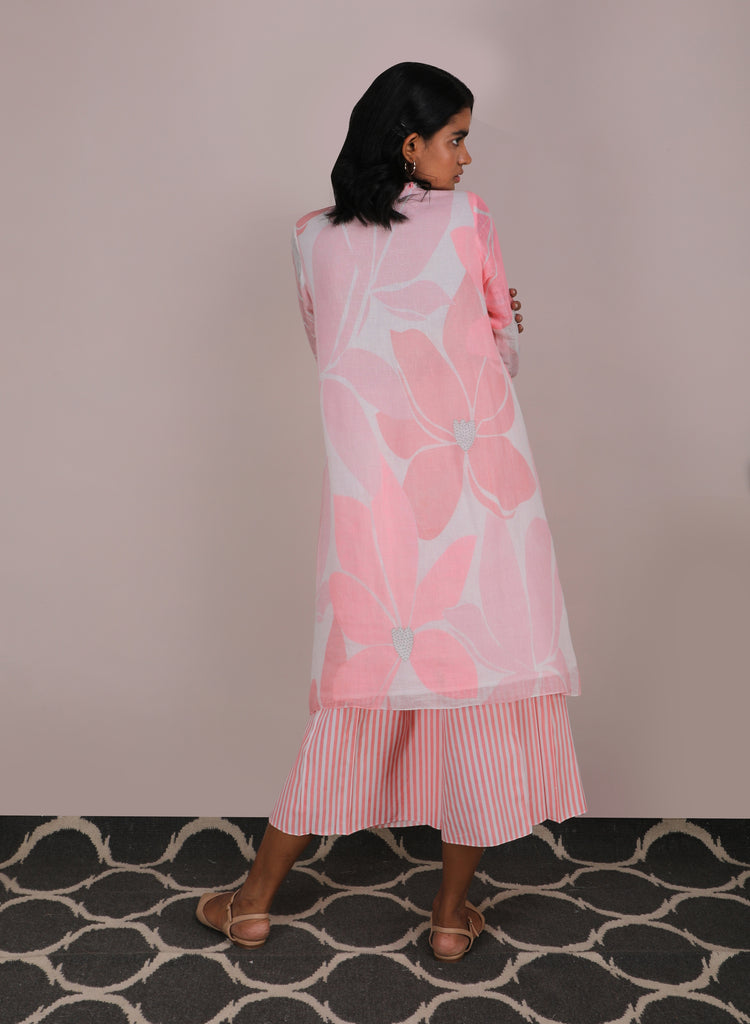 Pink Stripe Culottes-Pants-ARCVSH by Pallavi Singh