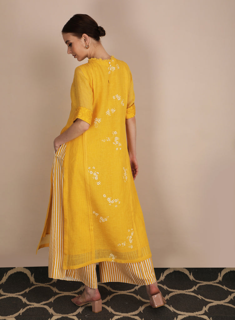 Yellow Cherry Blossom Tunic-Tunic-ARCVSH by Pallavi Singh