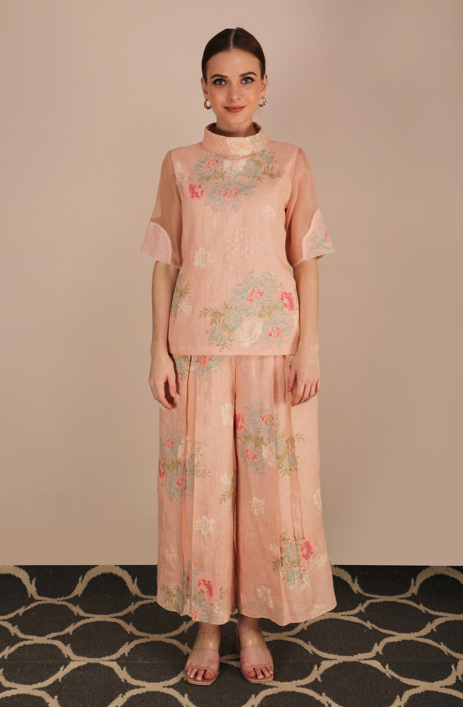 Dessert Rose Print Culottes-Pants-ARCVSH by Pallavi Singh