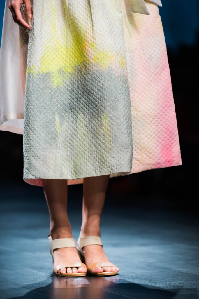 Multi Nebula Quilted Wrap Skirt-Skirt-ARCVSH by Pallavi Singh