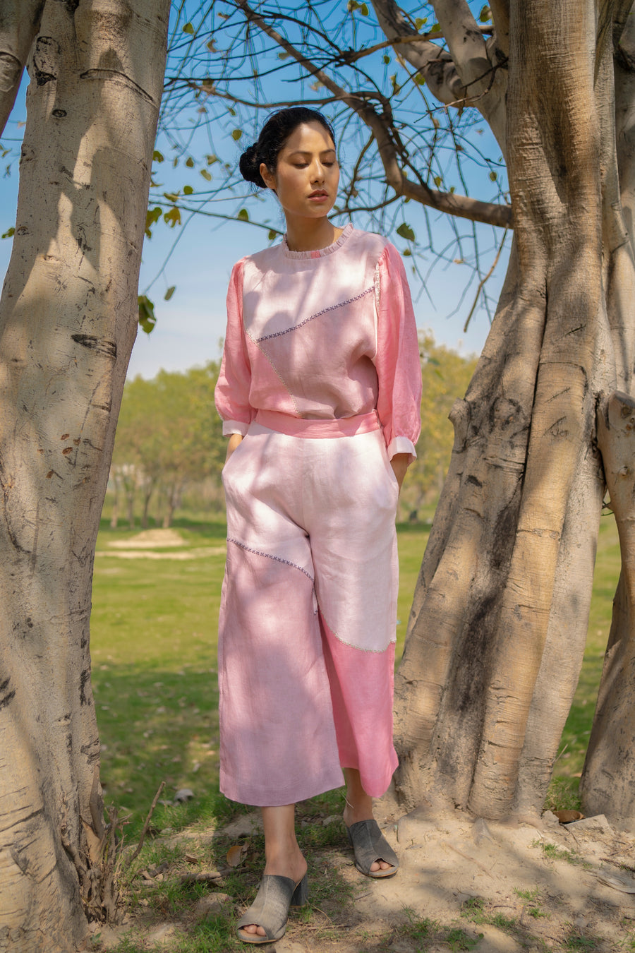 Pink Top and Pink Pants-Full Set-ARCVSH by Pallavi Singh