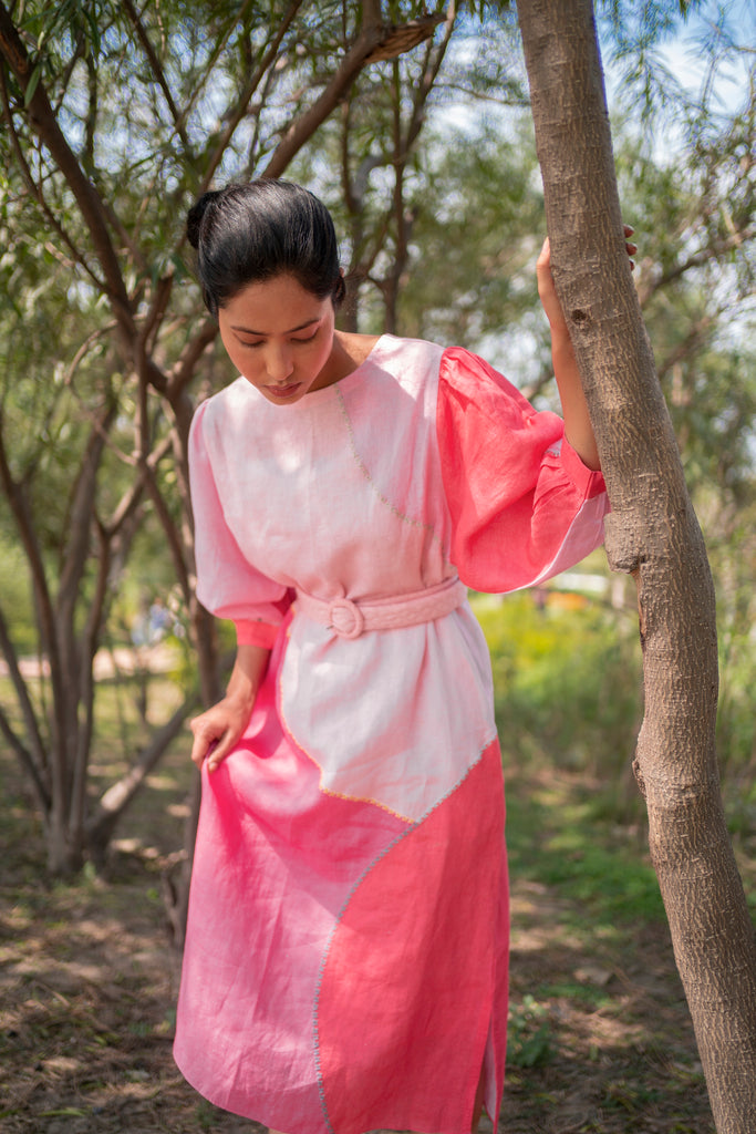 Coral Pink Dress-Dress-ARCVSH by Pallavi Singh