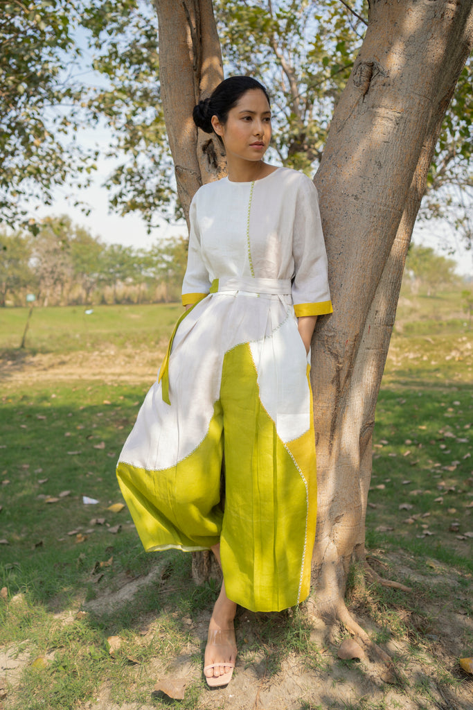 Yellow and Green Jumpsuit-Dress-ARCVSH by Pallavi Singh