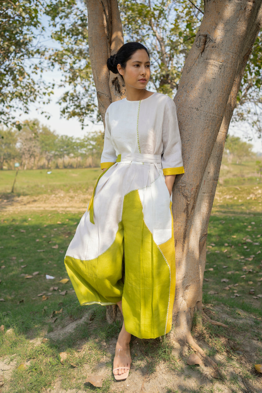 Yellow and Green Jumpsuit-Dress-ARCVSH by Pallavi Singh