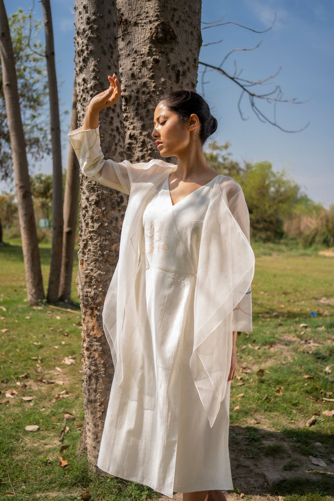 Ivory Dress with Jacket-Full Set-ARCVSH by Pallavi Singh