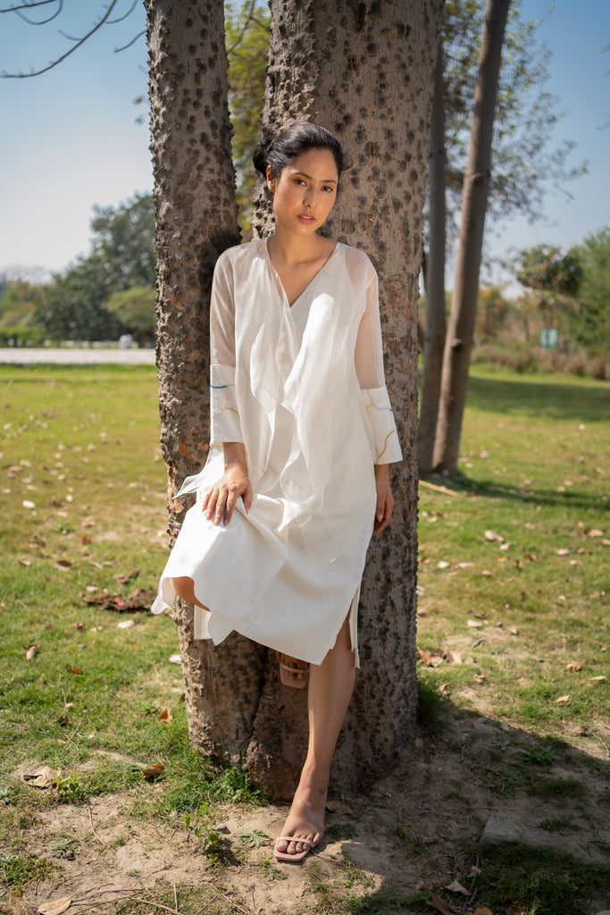 Ivory Dress with Jacket-Full Set-ARCVSH by Pallavi Singh