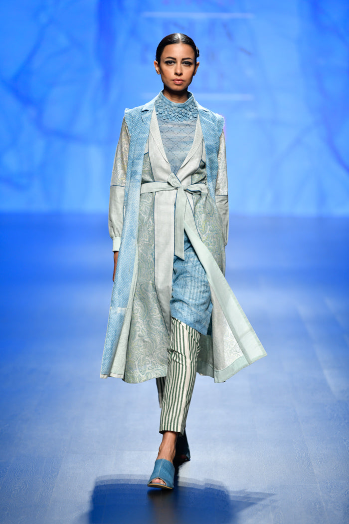 Blue Multi Applique Jacket-Jacket-ARCVSH by Pallavi Singh