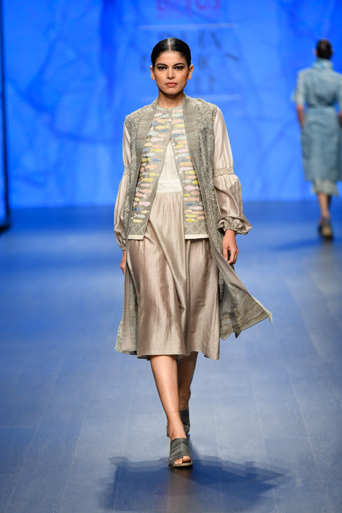 Multi Fish Applique Jacket-Jacket-ARCVSH by Pallavi Singh