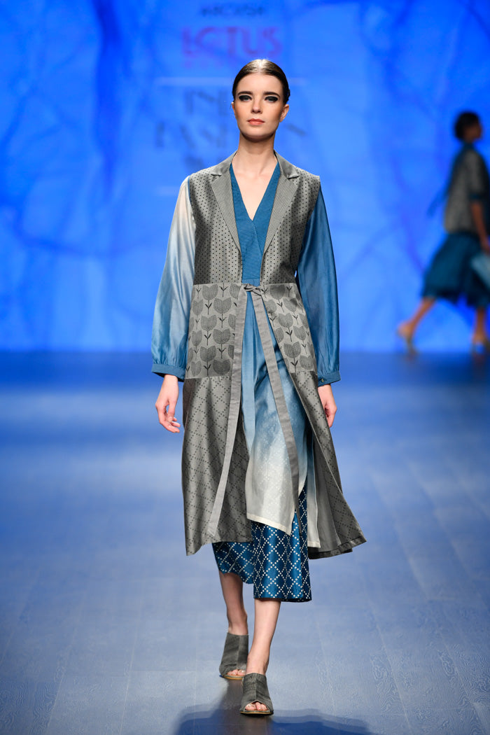 Blue Printed Pants-Pants-ARCVSH by Pallavi Singh