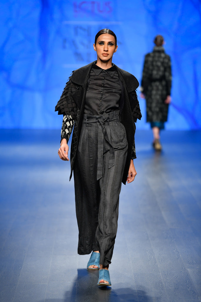 Black Porcupine Sleeves jacket-Jacket-ARCVSH by Pallavi Singh