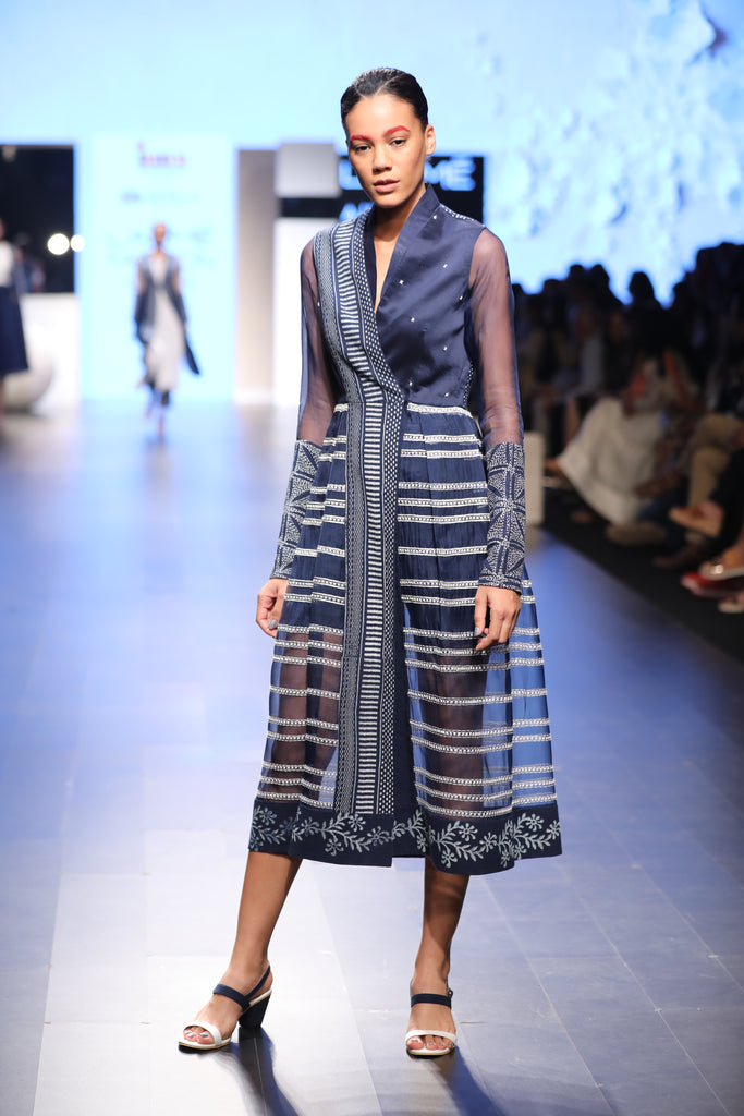 Stripe Wrap Dress-Dress-ARCVSH by Pallavi Singh