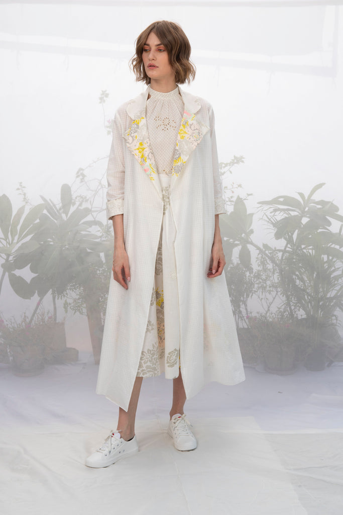Ivory Jacket With Top And Roses Printed Skirt-Top-ARCVSH by Pallavi Singh