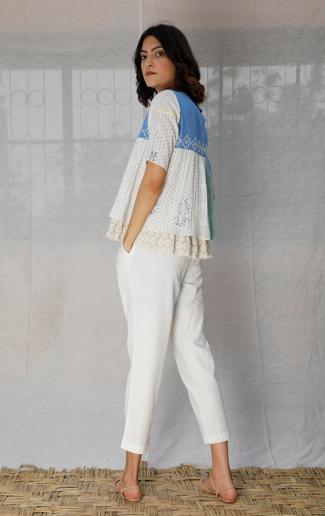 Multi Panelled Linen Top-Top-ARCVSH by Pallavi Singh