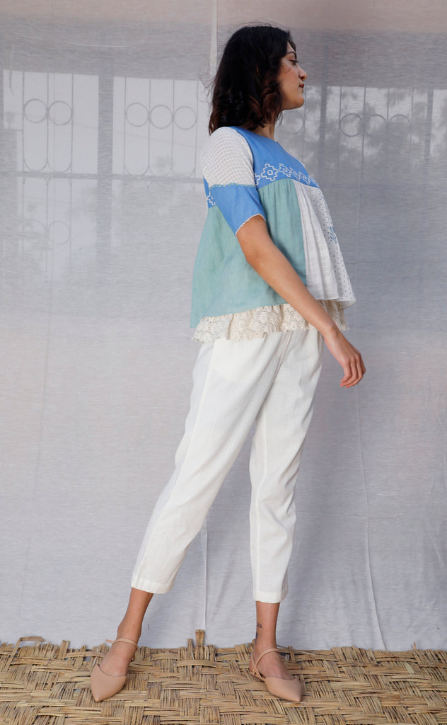 Multi Panelled Linen Top-Top-ARCVSH by Pallavi Singh