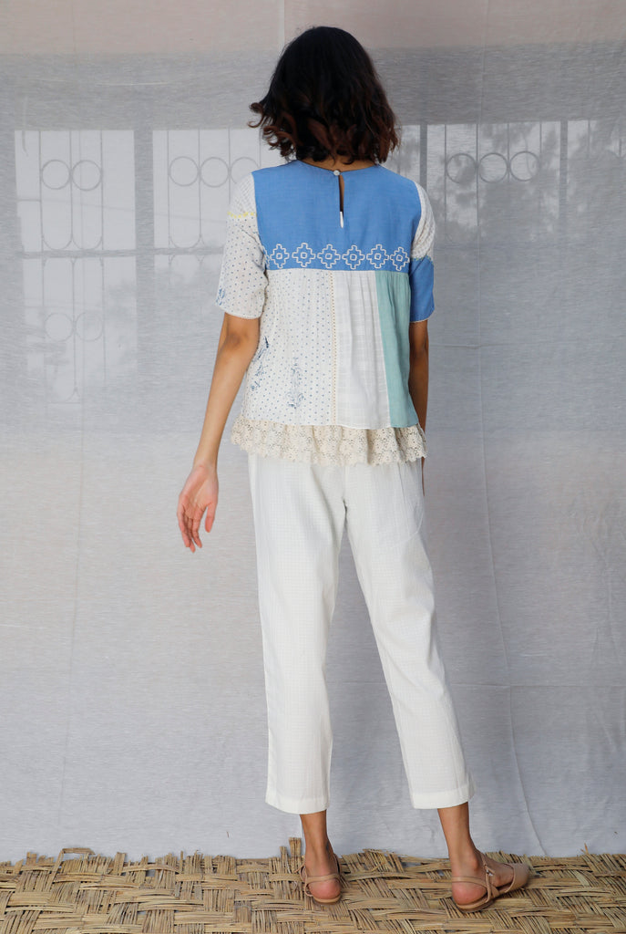 Multi Panelled Linen Top-Top-ARCVSH by Pallavi Singh